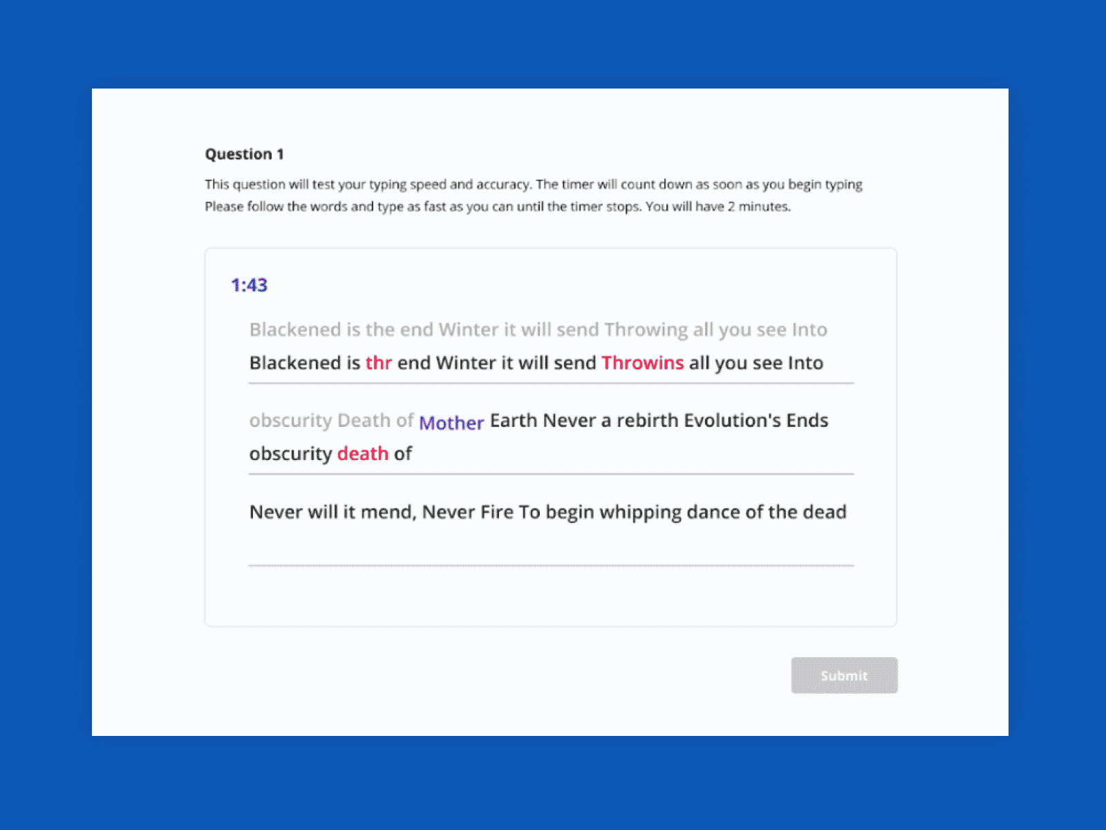 Typing test