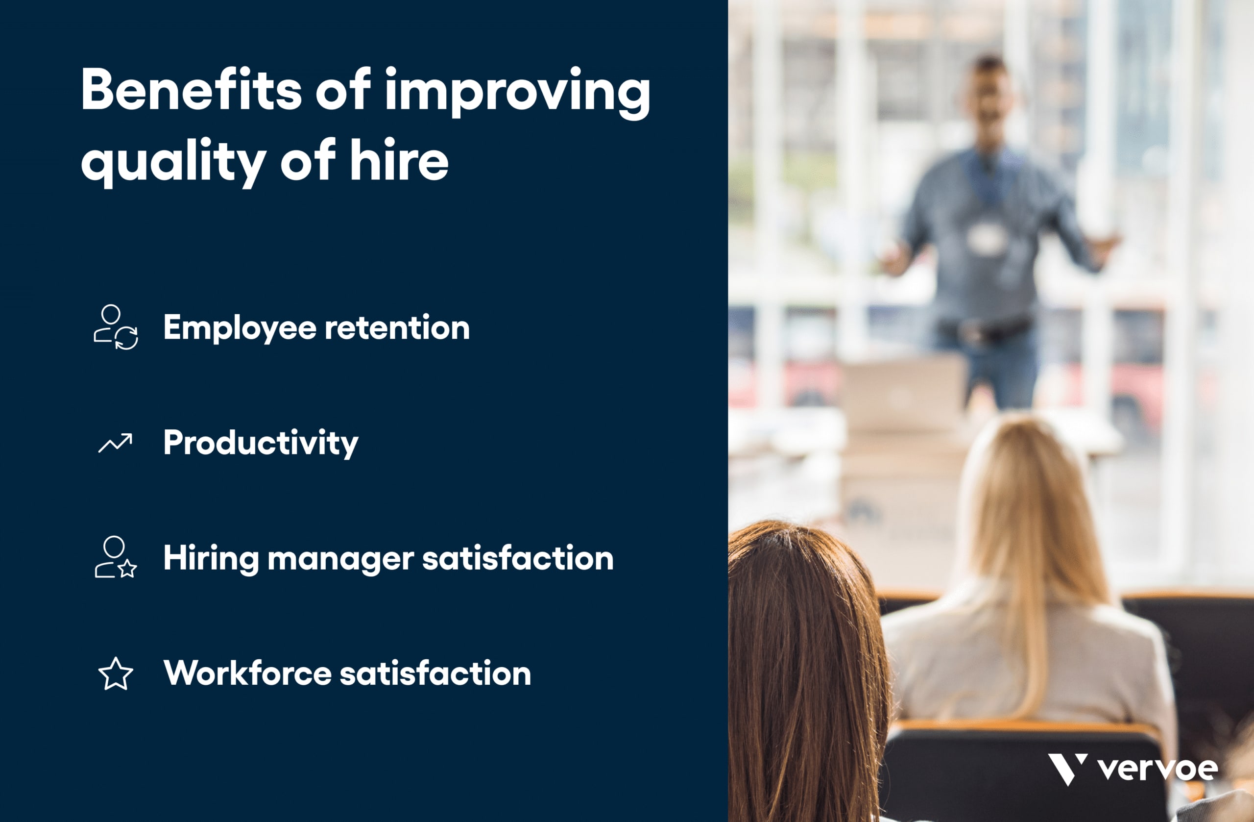 Infographic showing benefits of improving quality of hire