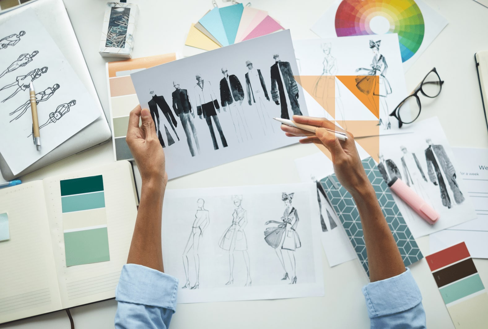 A recruiter reviewing a candidate design portfolio