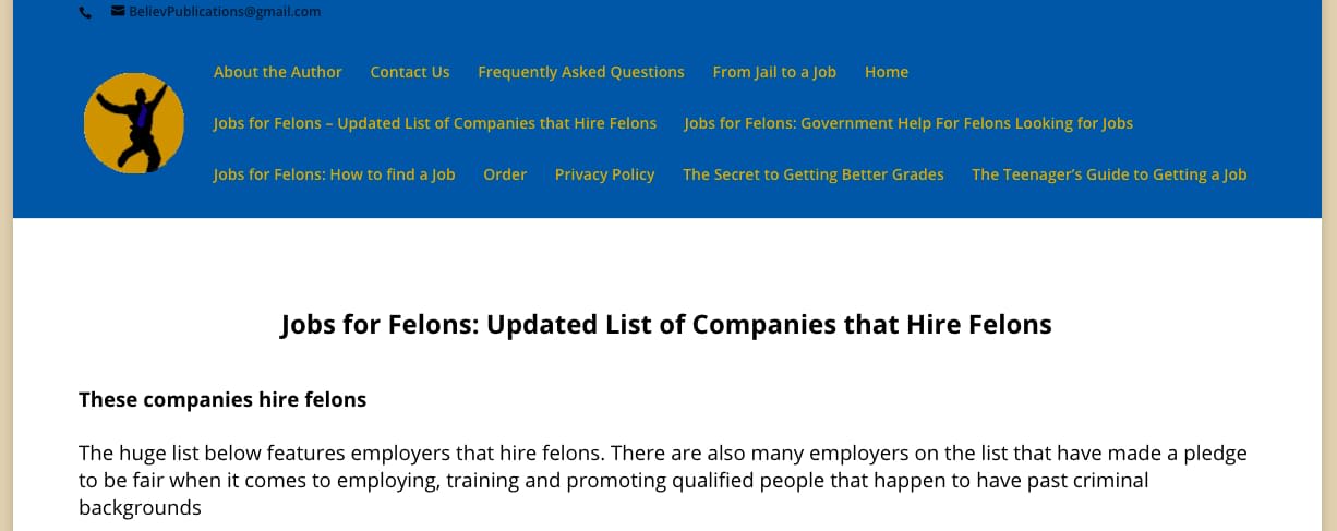 Jail to Job Criminal Record Job Board