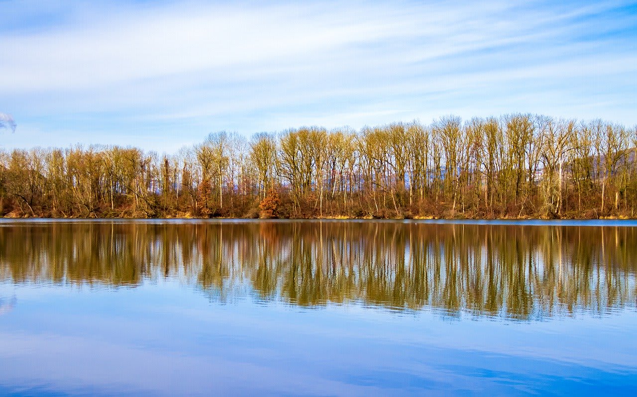 landscape, lake, water