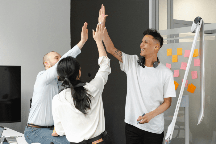 Happy Coworkers in an office