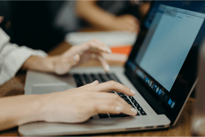 Person using laptop