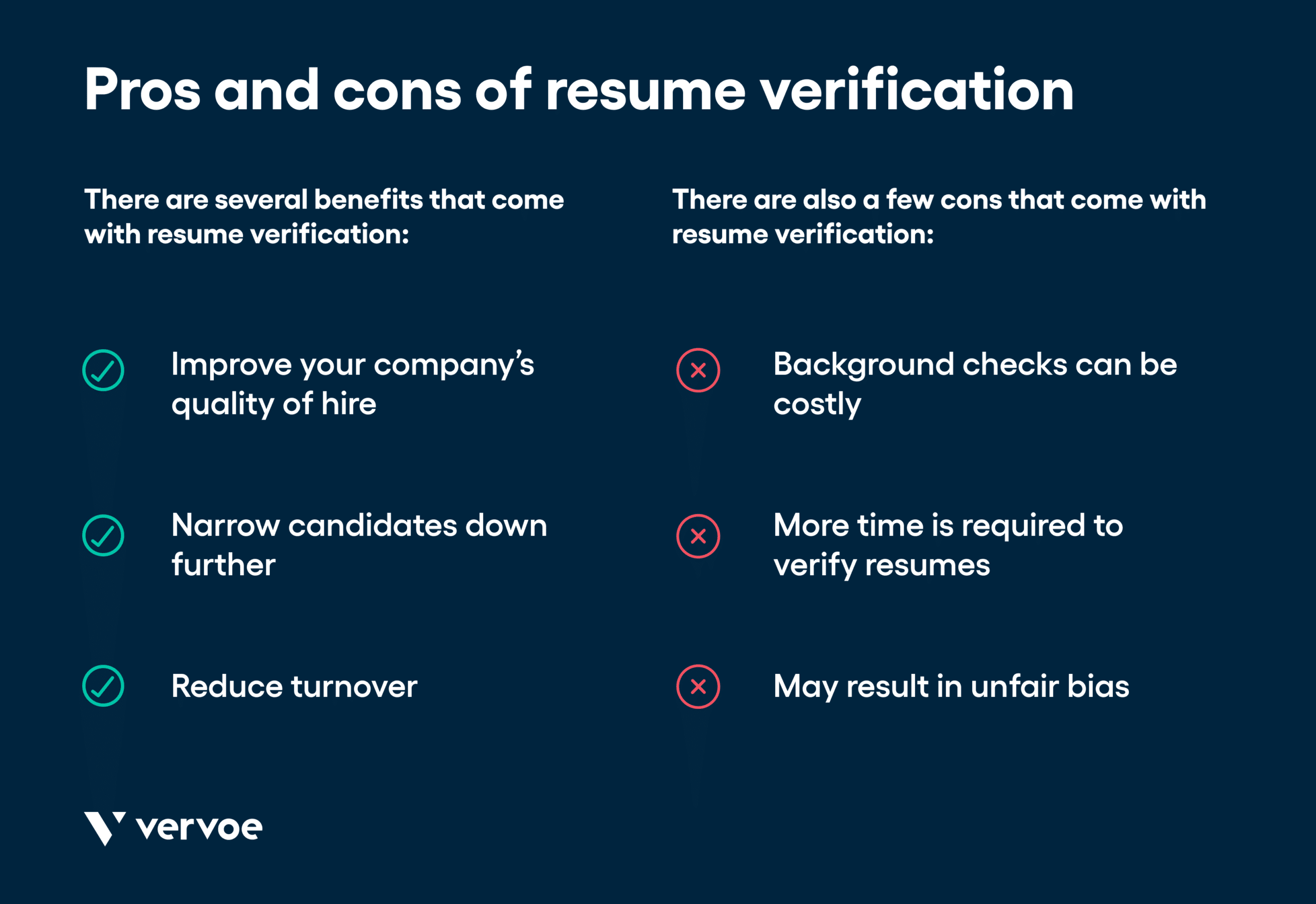 Pros and cons of resume verification