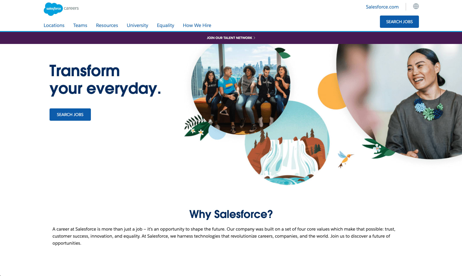 Screenshot of Salesforce careers page