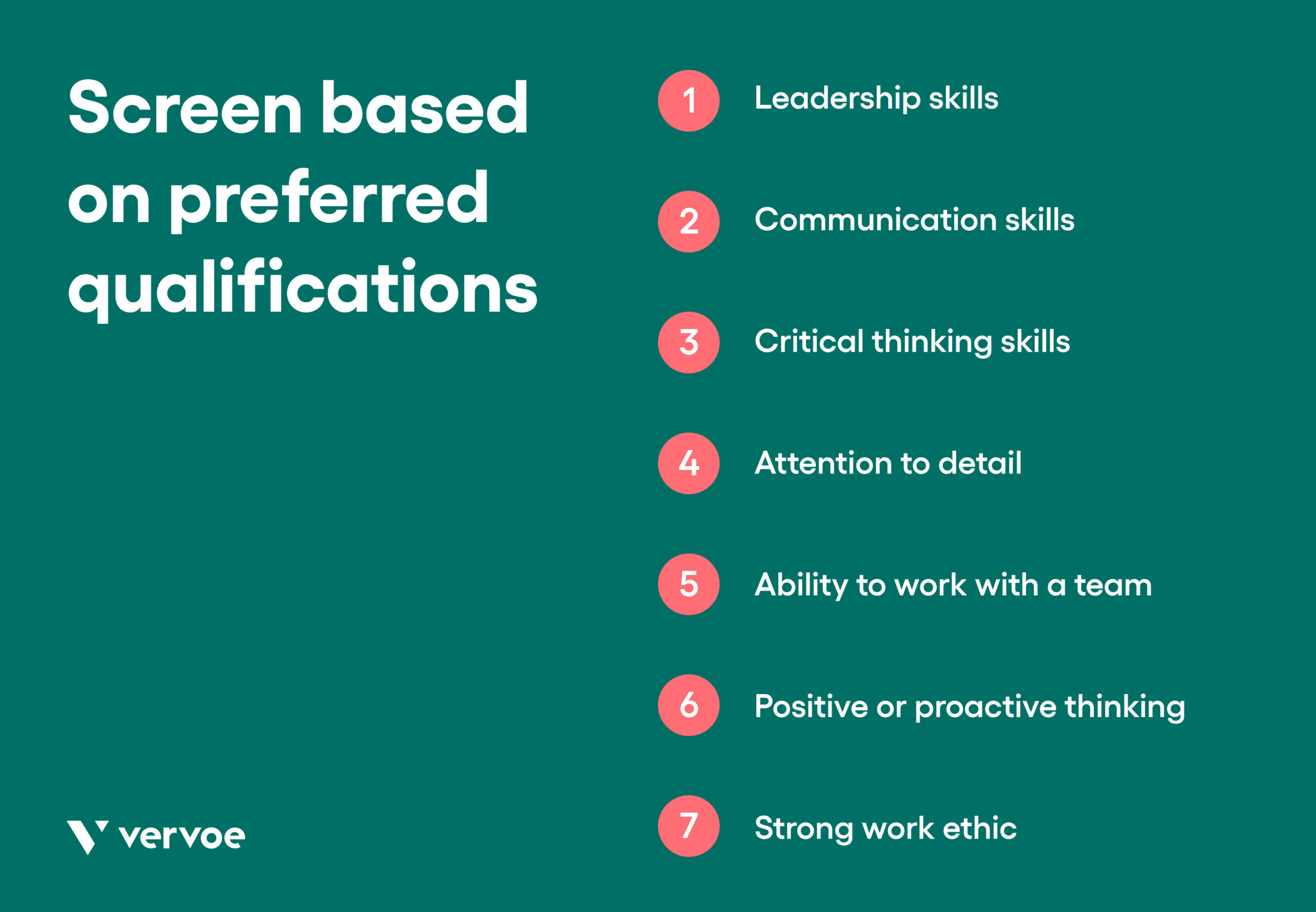 Screen based on preferred qualifications