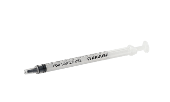KRUUSE Sprøyte Engangs 3-komponent Centrisk Luer 1 ml, 100 stk