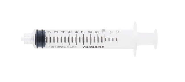 KRUUSE Sprøyte Engangs 3-komponent Luer Lock 10-12 ml, 100 stk