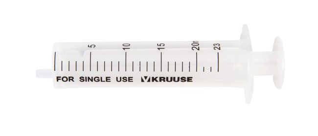 KRUUSE Sprøyte Engangs Excentrisk 2-komponent Luer 20-23 ml, 50 stk