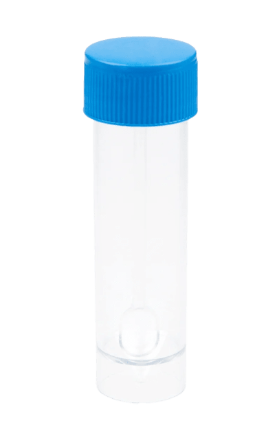 Fæces Prøveglass med Skje 30 ml, 1 stk
