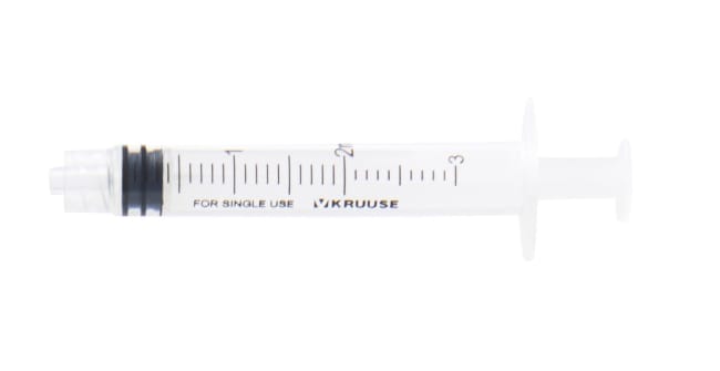 KRUUSE Sprøyte Engangs 3-komponent Luer Lock 2-3 ml, 100 stk