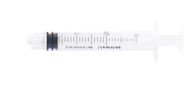 KRUUSE Sprøyte Engangs 3-komponent Luer Lock 2-3 ml, 100 stk