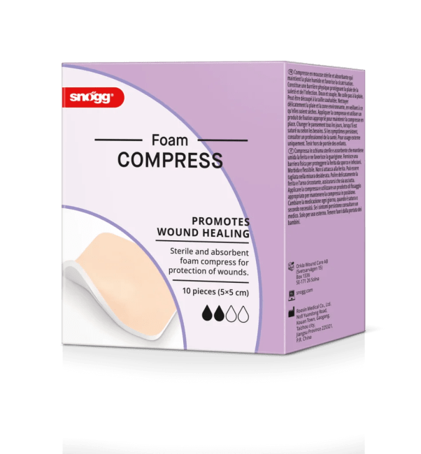 Snögg Foam Compress 5x5cm, 10 stk