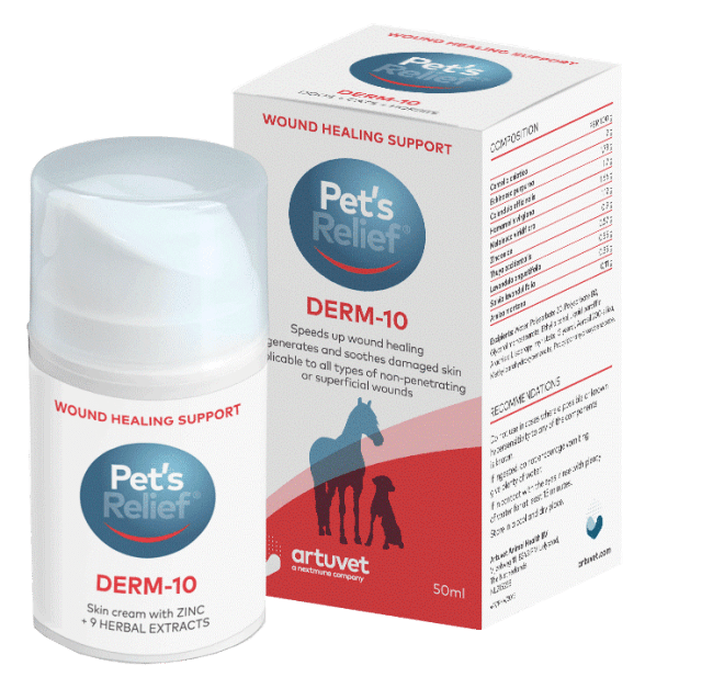 Pets Relief Derm-10 Hud og Sårkrem, 50 ml