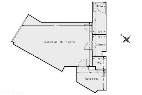 vente appartement de 27.39 m² à paris