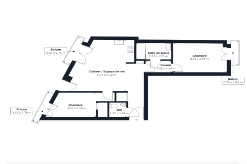 vente appartement de 60.77 m² à puteaux