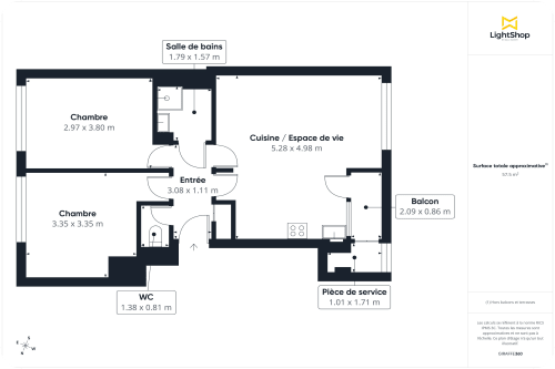 vente appartement de 53.96 m² à montreuil