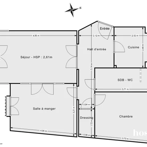 Appartement de 57.7 m² à Paris