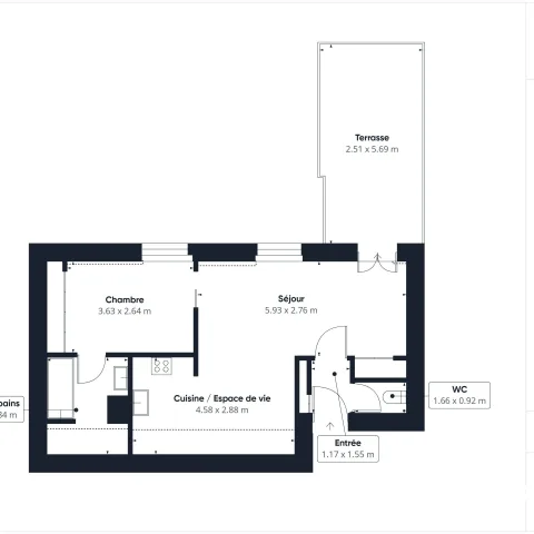 Appartement de 43.92 m² à Paris