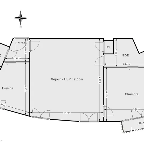 Appartement de 45.74 m² à Paris