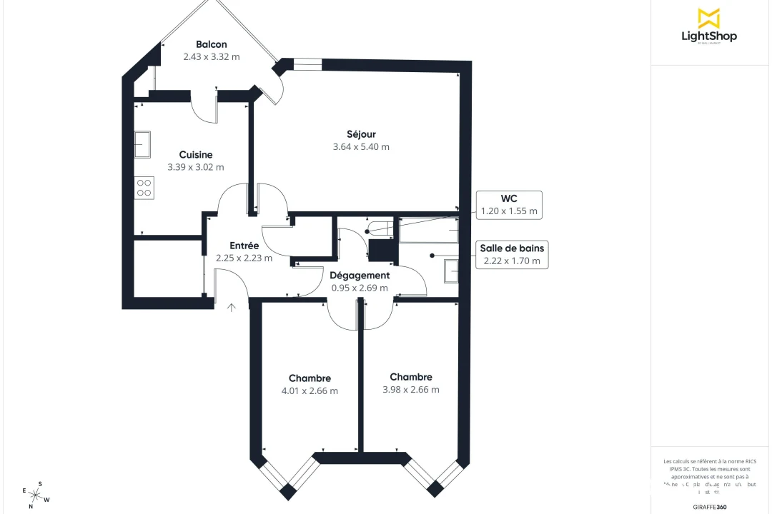 Appartement de 68.0 m² à Issy-les-Moulineaux