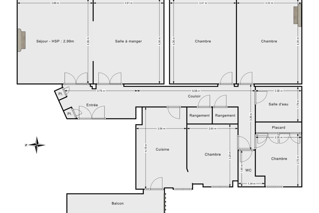 Appartement de 107.42 m² à Paris