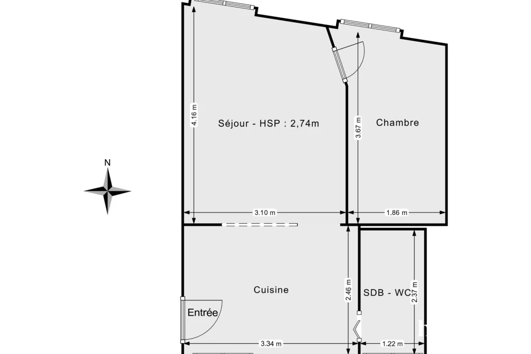 Appartement de 28.79 m² à Paris