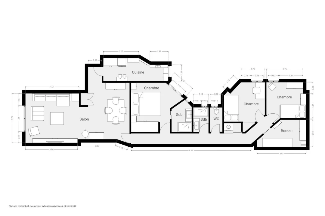 Appartement de 87.52 m² à Paris