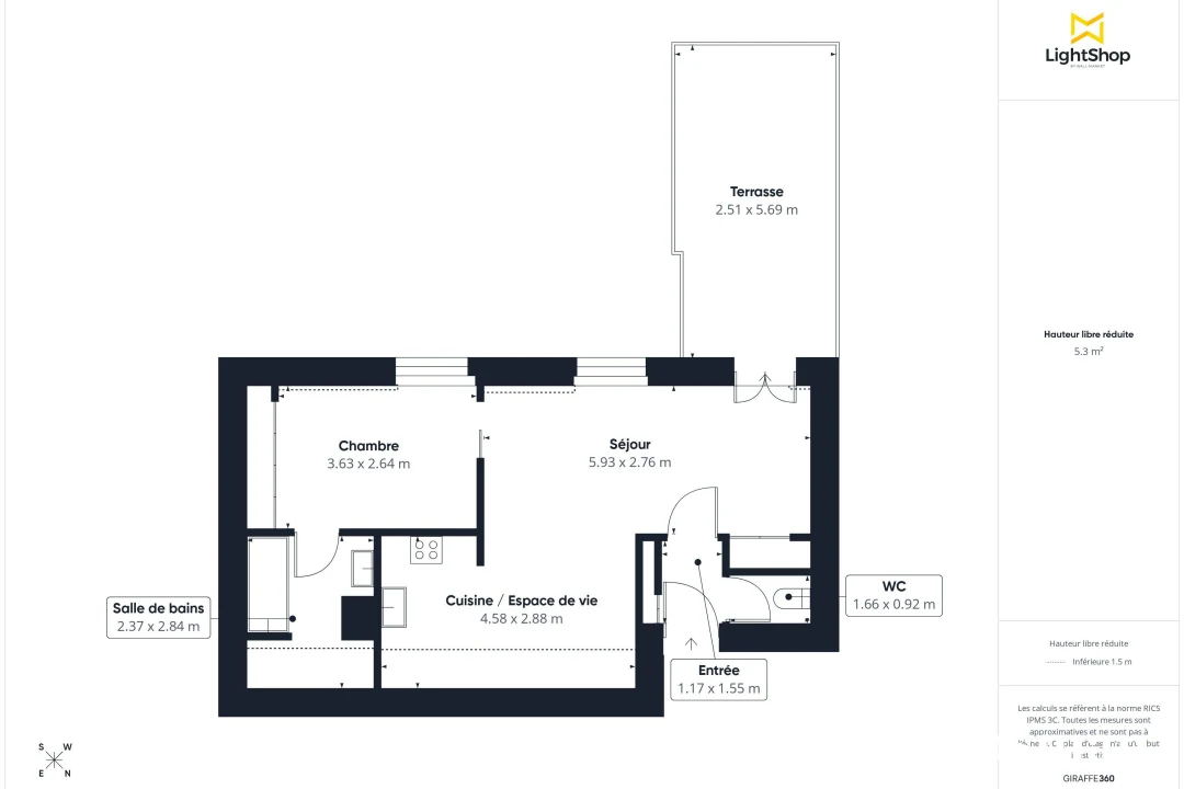 Appartement de 43.92 m² à Paris
