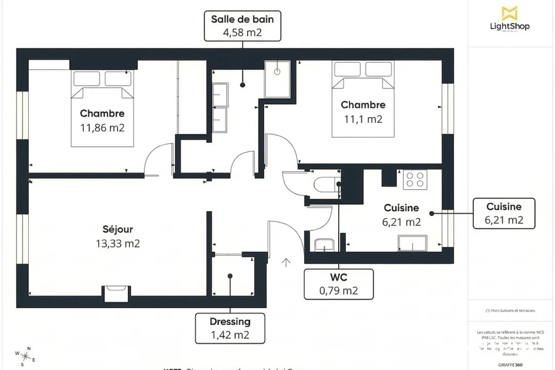 Appartement de 54.0 m² à Paris