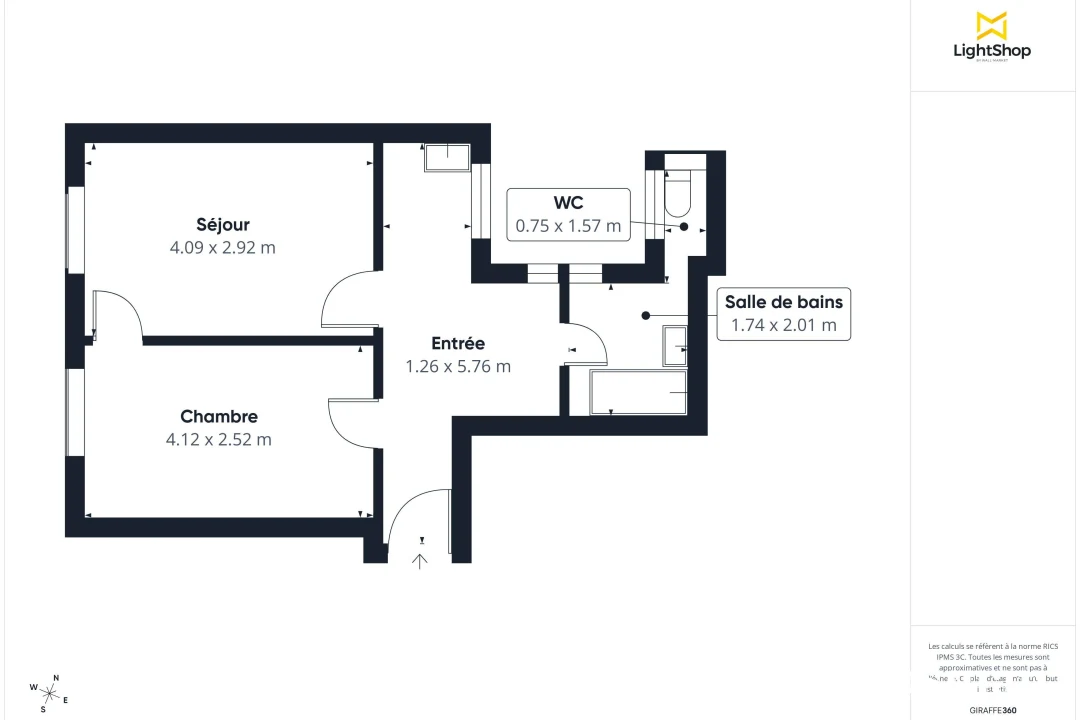Appartement de 36.52 m² à Paris