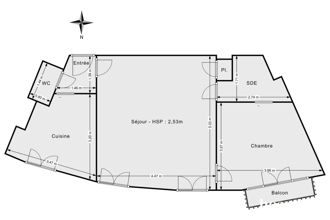 Appartement de 45.74 m² à Paris