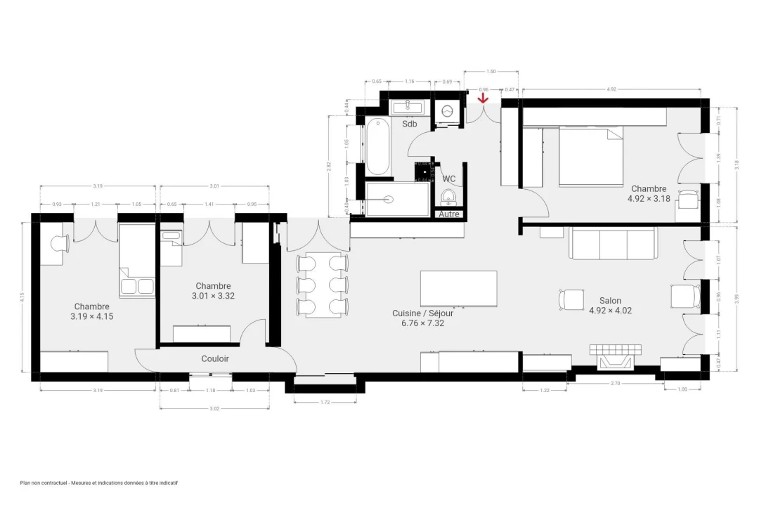 Appartement de 98.18 m² à Paris