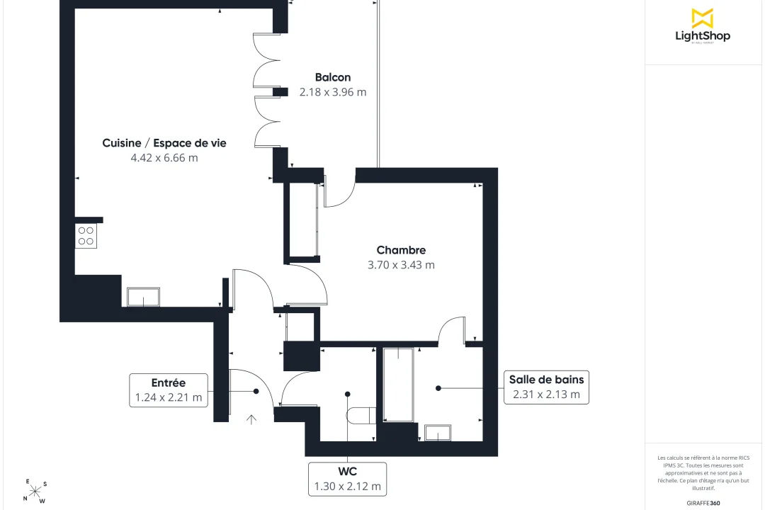 Appartement de 54.76 m² à Suresnes