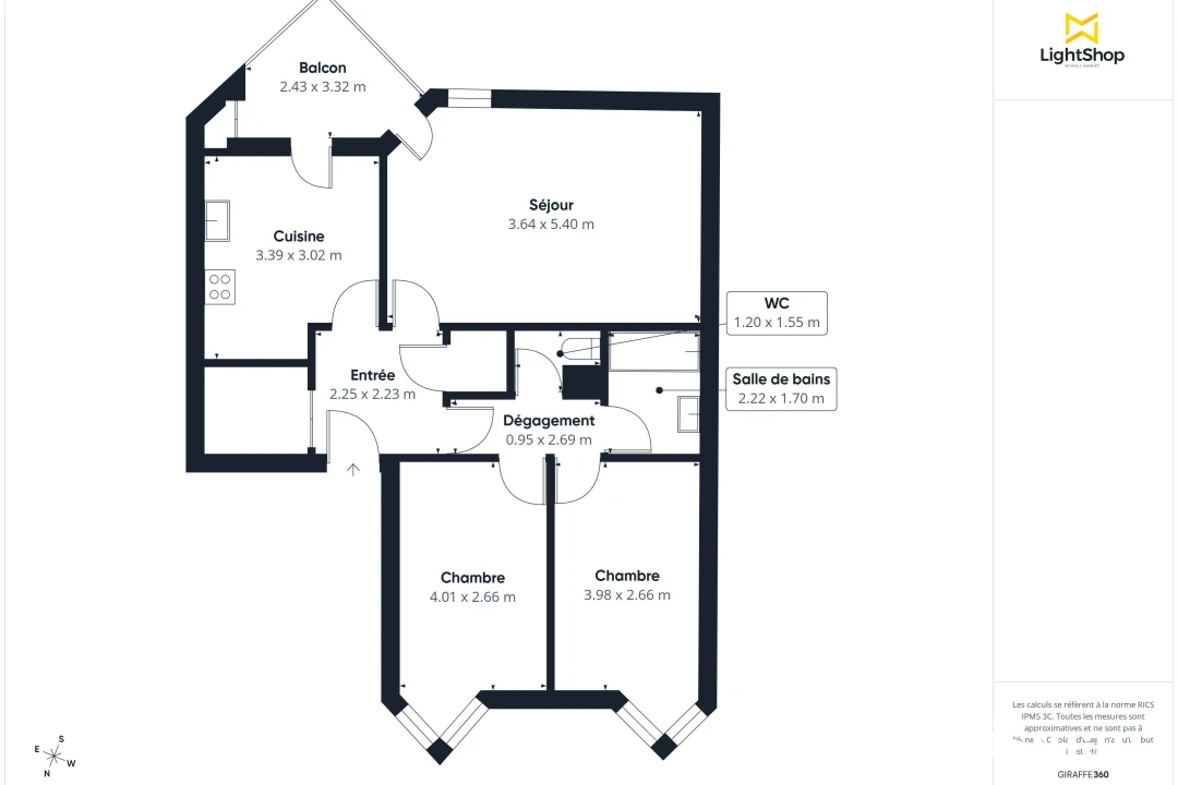Appartement de 68.0 m² à Issy-les-Moulineaux