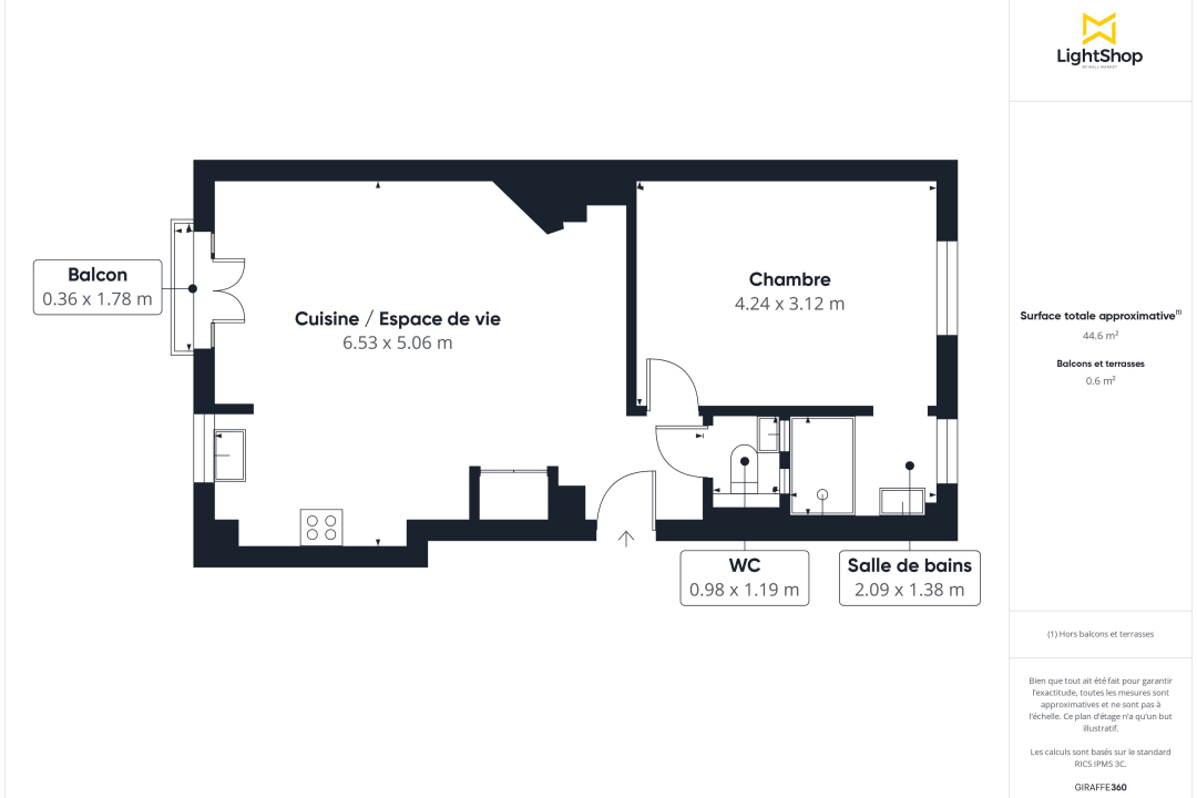Appartement de 44.81 m² à Vanves