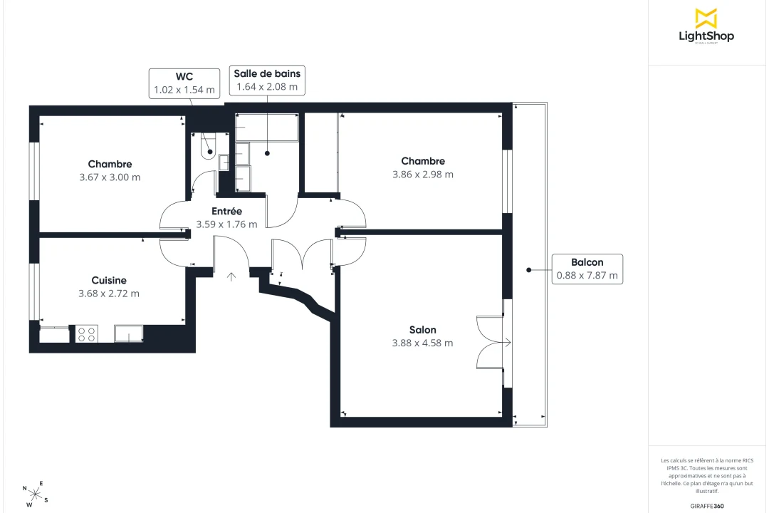 Appartement de 65.0 m² à Courbevoie