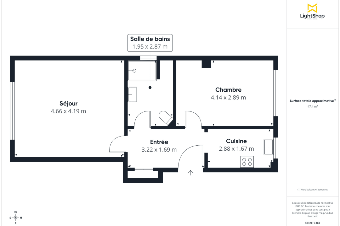 Appartement de 48.31 m² à Colombes