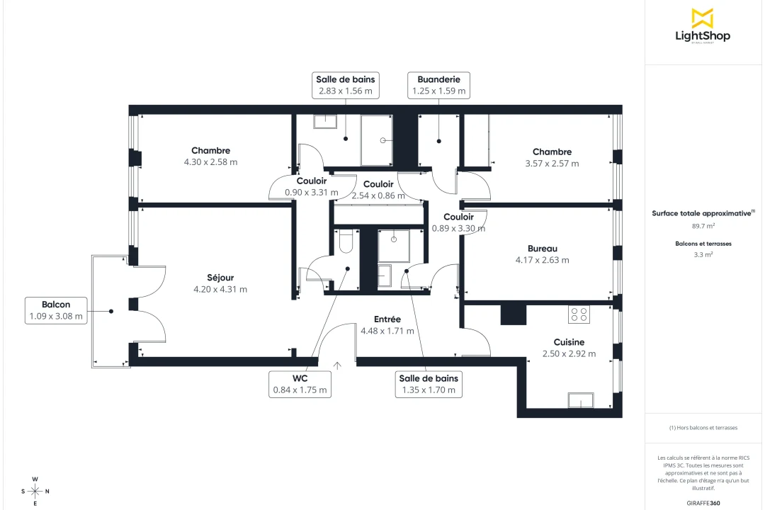 Appartement de 89.0 m² à Courbevoie