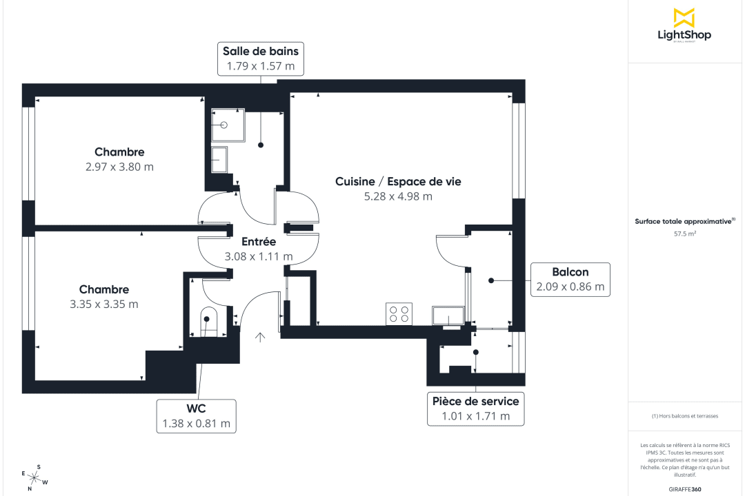 Appartement de 53.96 m² à Montreuil