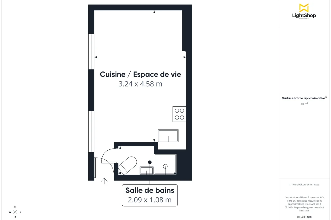 Appartement de 18.0 m² à Boulogne-Billancourt