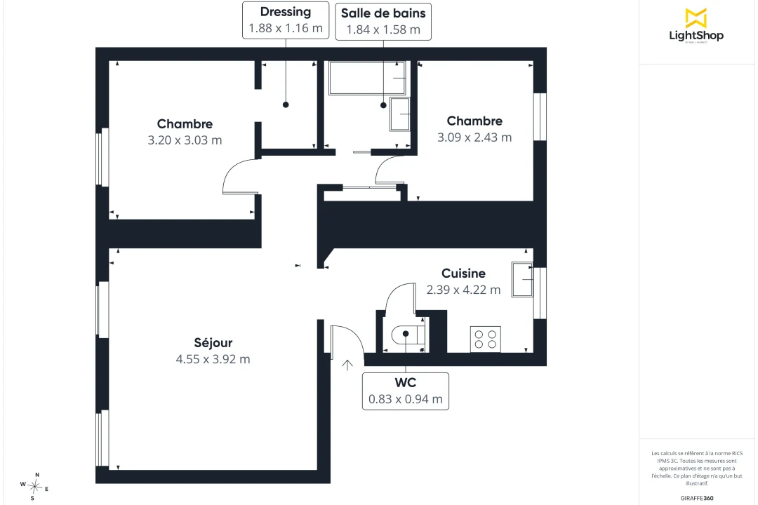 Appartement de 54.5 m² à Paris
