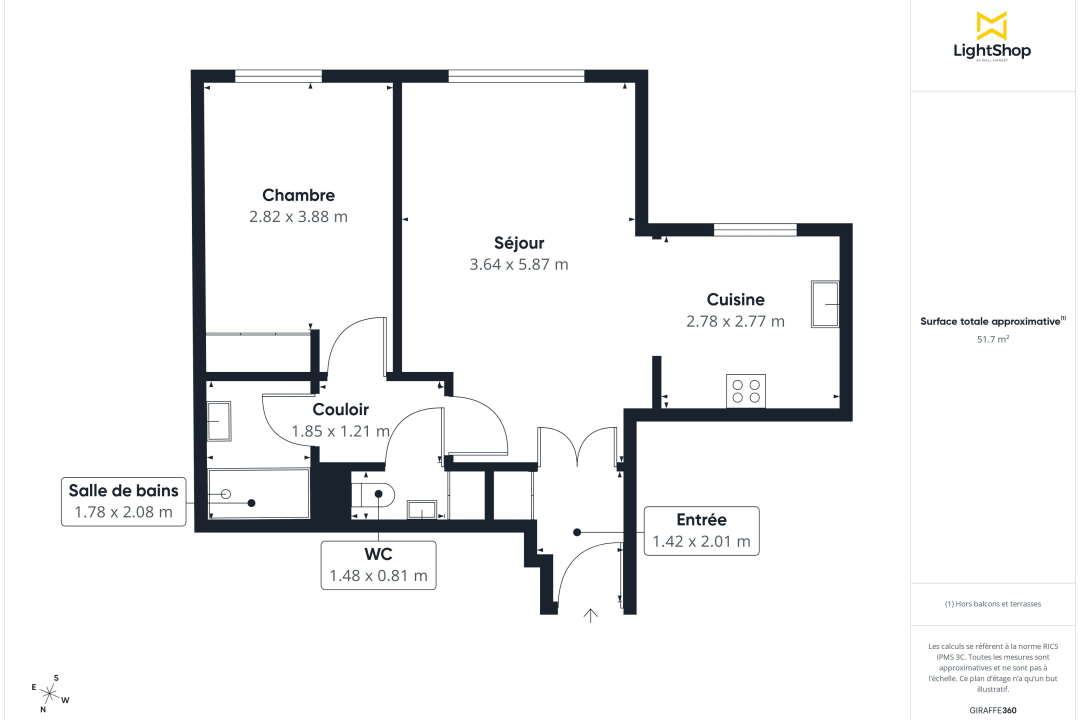Appartement de 52.79 m² à Boulogne-Billancourt