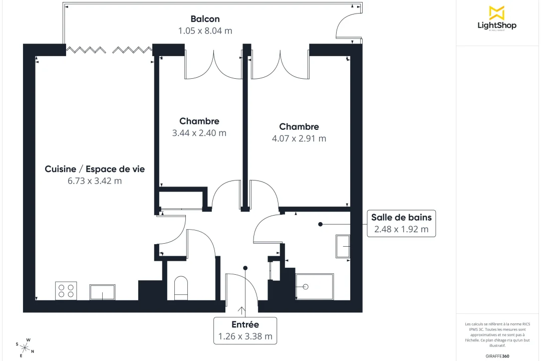 Appartement de 58.0 m² à Meudon