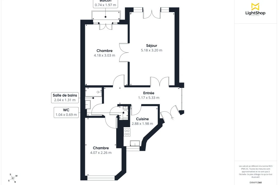 Appartement de 57.04 m² à Paris