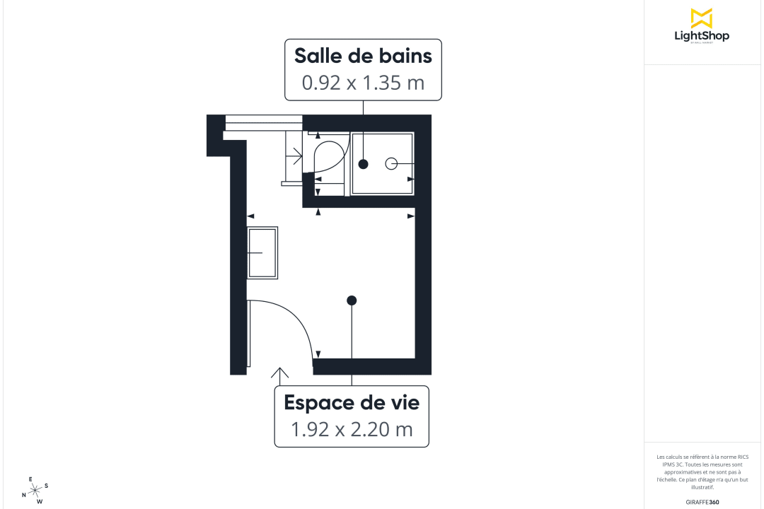Appartement de 6.34 m² à Paris