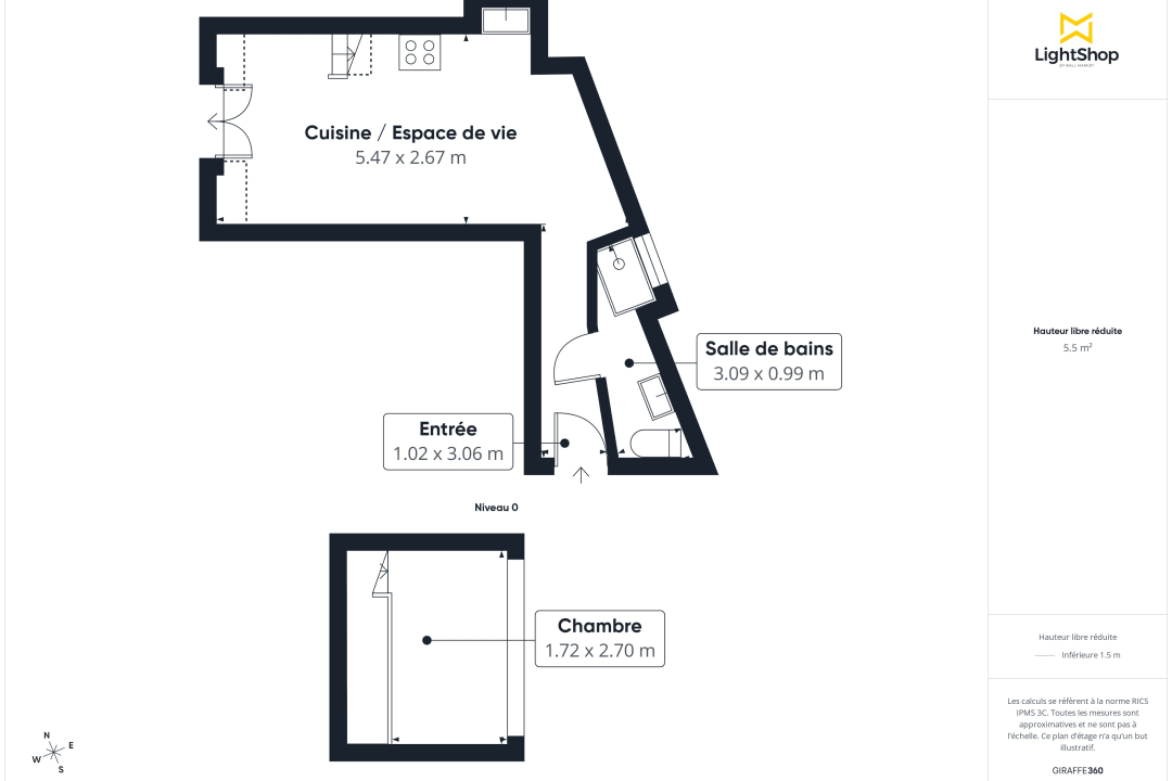 Appartement de 18.0 m² à Paris