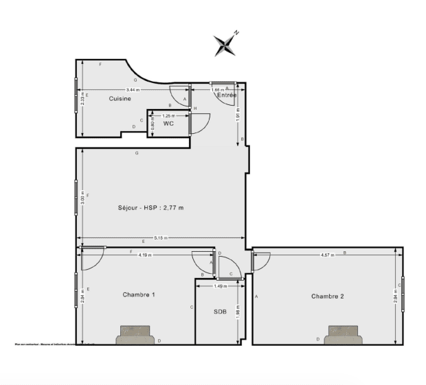 Appartement de 54.19 m² à Levallois-Perret