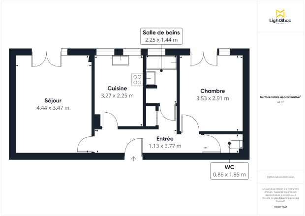 Appartement de 45.19 m² à La Garenne-Colombes
