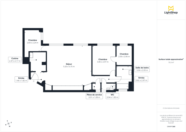 Appartement de 76.29 m² à Paris
